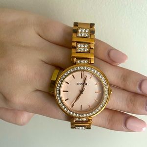 Rose gold Fossil watch